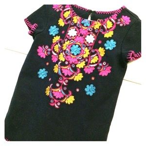 Boho Embroidered Navy Tunic Size 5T